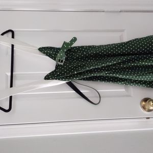 Unique Vintage green and white polka dot dress